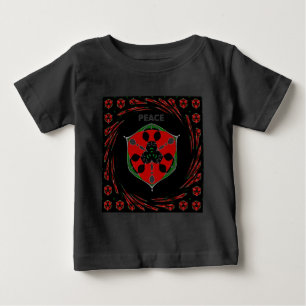 T-shirts "Peace: with Shield Emblem" Art Impressão
