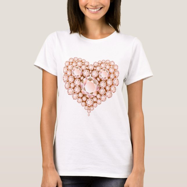 T-shirts Peach Heart Gems (Frente)