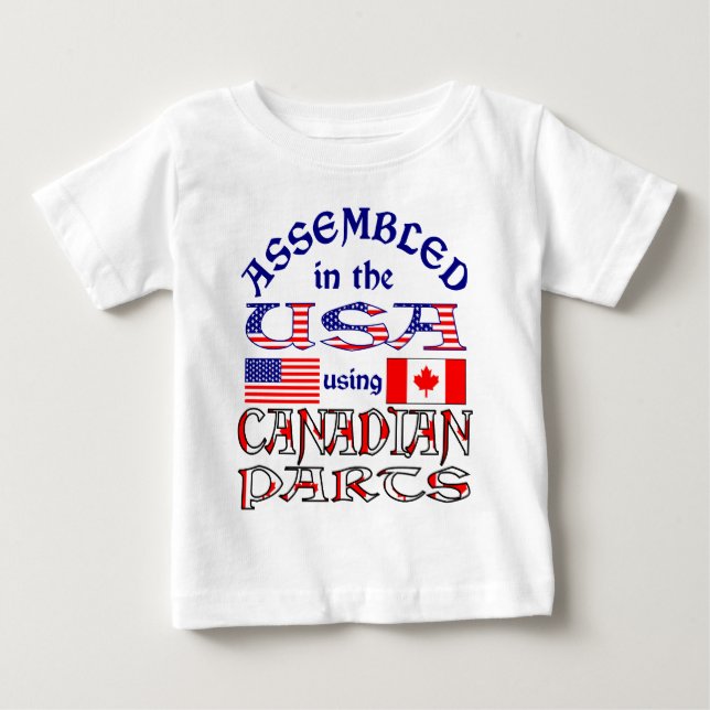T-shirts Peças Canadenses dos EUA 2 (Frente)