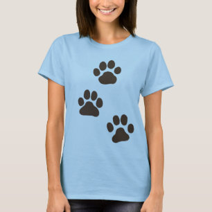 T-shirts Pegadas de Patas de Cachorro Grande