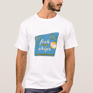 T-shirts Peixe com batatas fritas "um petisco saboroso do