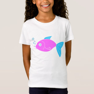 T-shirts Peixe engraçado rosa