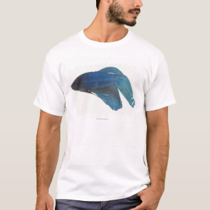 T-shirts Peixes de Betta ou peixes de combate Siamese azuis