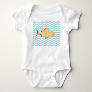 T-shirts Peixes dourados do Cevron azul-aqua