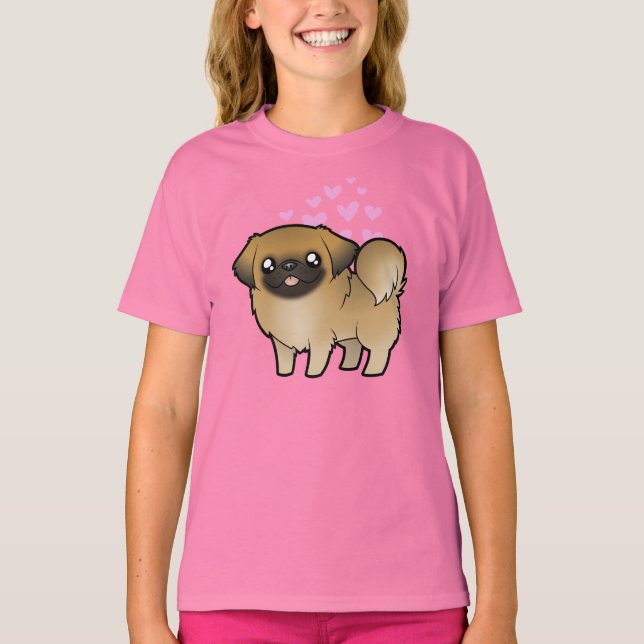 T-shirts Pekingese Love (corte de cachorrinho) (Frente)