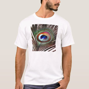 T-shirts Pena Colorida de Pavão de Cobre