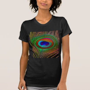 T-shirts Pena de Pavão de Cobre Vibrante