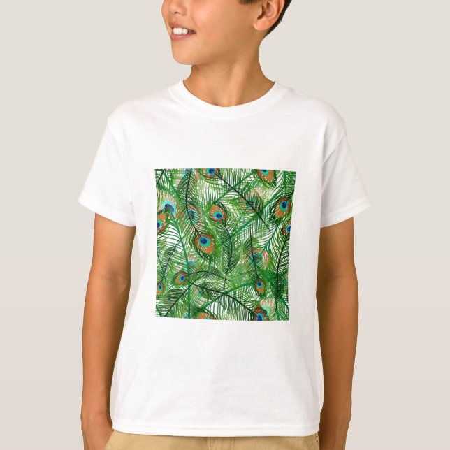 T-shirts Penas de peacock (Frente)