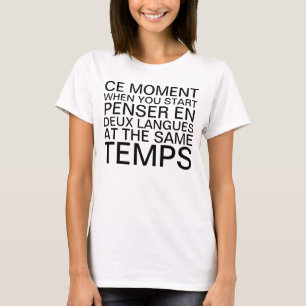 T-shirts Pensamento em francês e em inglês