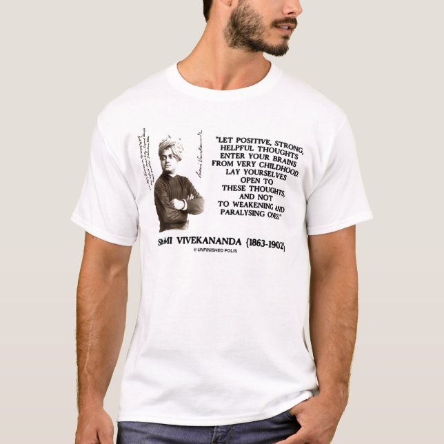 T-shirts Pensamentos úteis fortes positivos de Vivekananda (Frente)