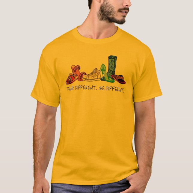 T-shirts Pense diferente.  Seja diferente (Frente)