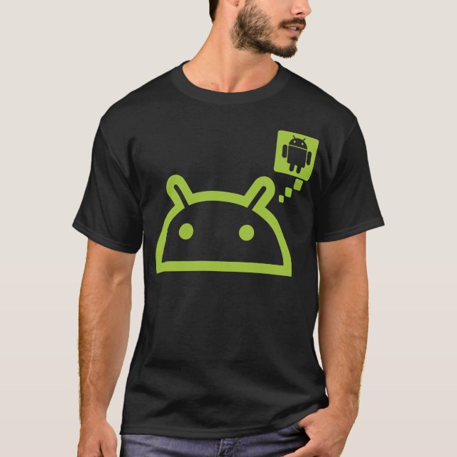 T-shirts Pense o Android (Frente)