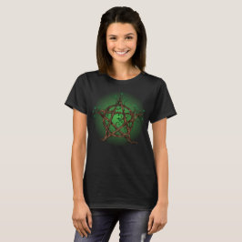 T-shirts Pentacle da árvore no verde