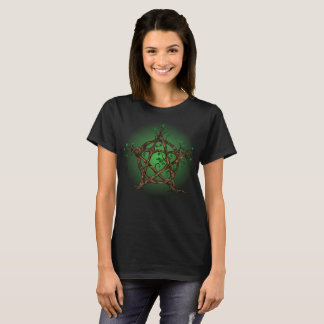 T-shirts Pentacle da árvore no verde