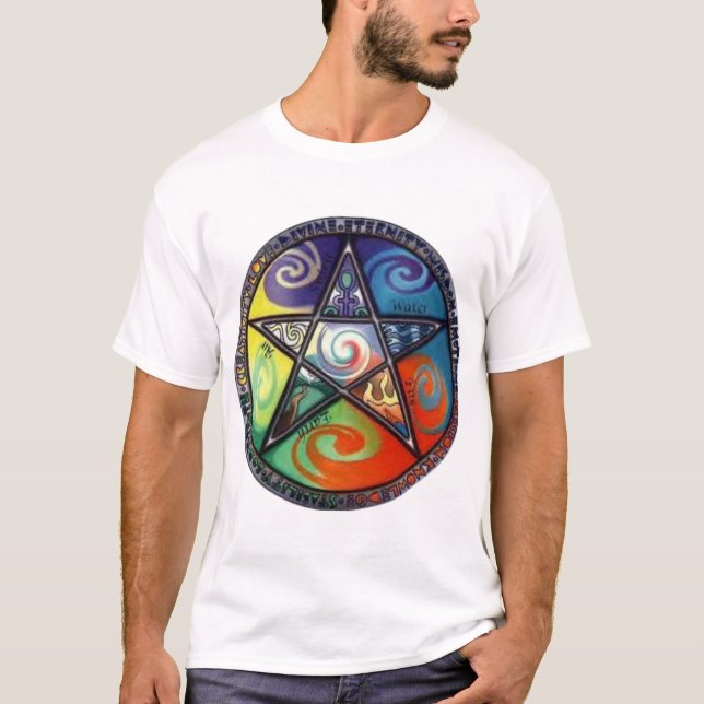 T-shirts Pentagram de Wiccan (Frente)