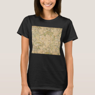T-shirts Peônias por Alphonse Mucha, Arte Novo Antigo