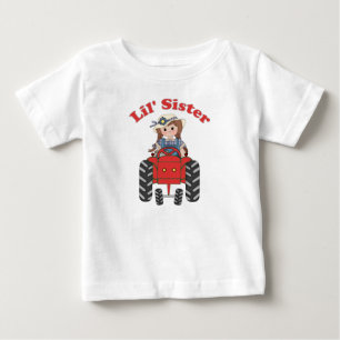 T-shirts Pequena Irmã Trator Vermelho