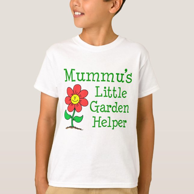 T-shirts Pequeno ajudante de jardim da Mummu (Frente)