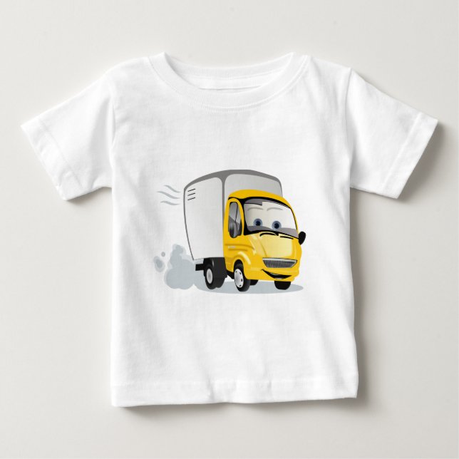 T-shirts Pequeno Caminhão de Cartoon Amarelo para Crianças! (Frente)