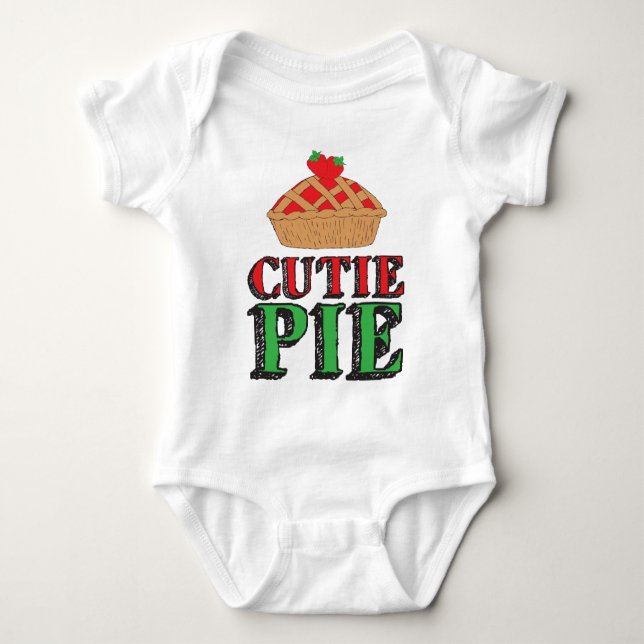 T-shirts Pequeno Cutie Pie Doce Coisas De Morango (Frente)
