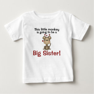 T-shirts Pequeno Macaco Corações Grande Irmã