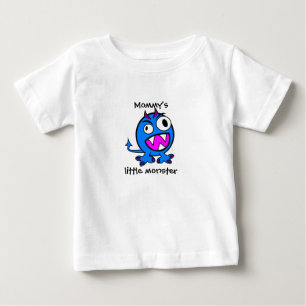 T-shirts Pequeno monstro da mamãe - Versão Azul