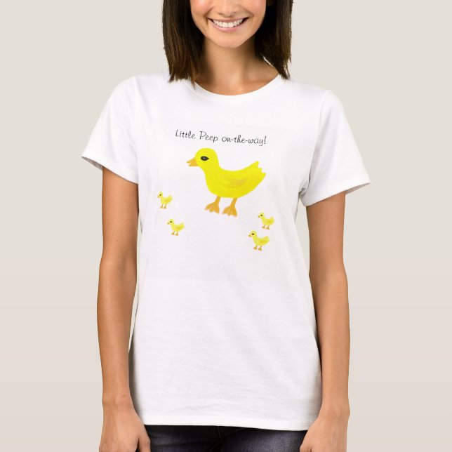 T-shirts Pequeno Pio No Caminho Do Bebê Amarelo Ducky (Frente)
