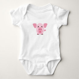 T-shirts Pequeno porco rosa feliz e fofo