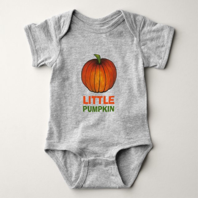 T-shirts Pequeno Pumpkin Laranja Pumpkins outono Colheita (Frente)