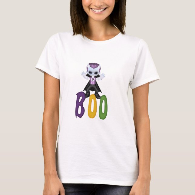 T-shirts Pequeno Vampiro Boo Halloween (Frente)