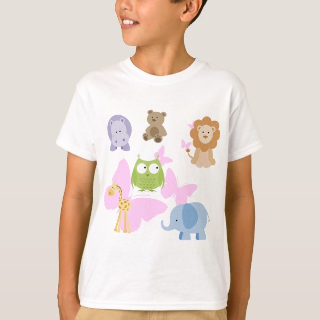 T-shirts Pequenos Bichinhos Amigos Coloridos (Frente)