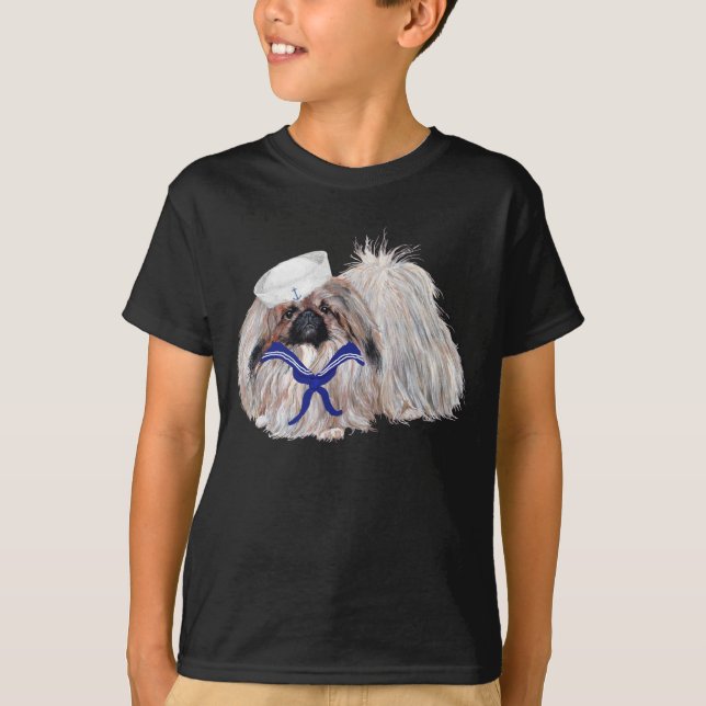 T-shirts Pequinês de Uniformes de Marinheiro (Frente)