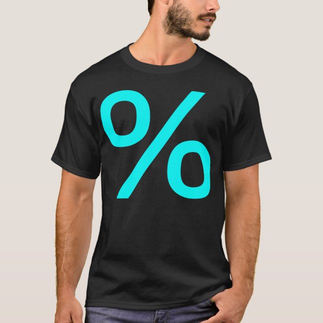 T-shirts Percentagem - Ciano (Frente)
