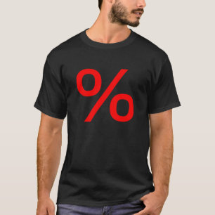 T-shirts Percentagem (Pequena) - Vermelho