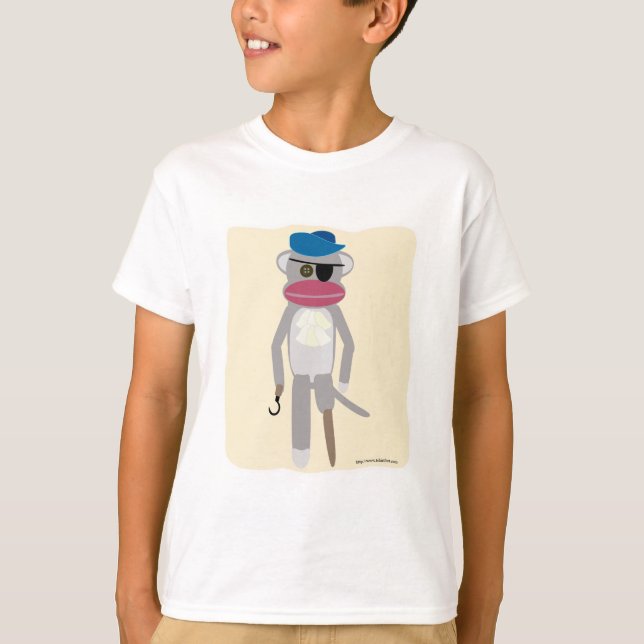 T-shirts Personagem de desenho animado de macaco pirata (Frente)