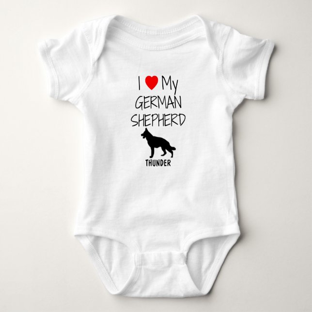 T-shirts Personalizada Eu Amo Meu German shepherd (Frente)