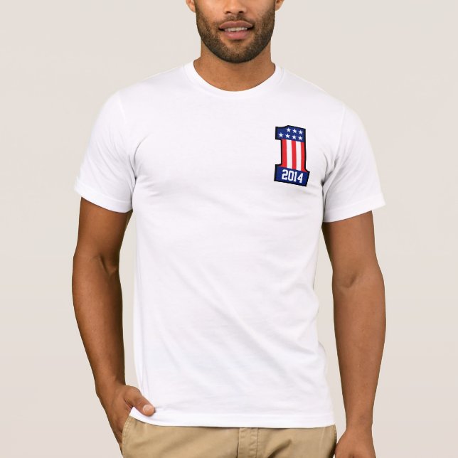 T-shirts Personalizado americano Número Um Ano ou Nome (Frente)