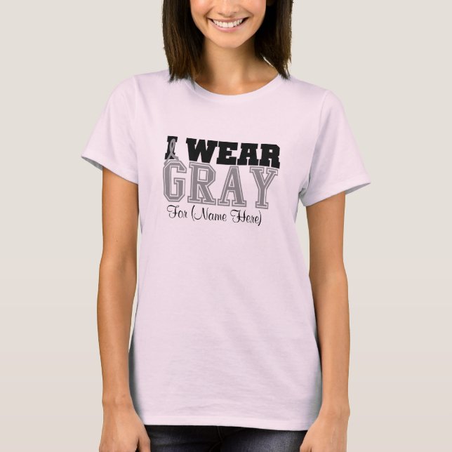 T-shirts Personalizar eu Visto Cancer do cérebro da fita da (Frente)