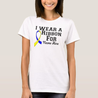 T-shirts Personalizar Eu Visto uma Fita Azul e Amarela