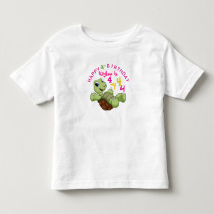 T-shirts PERSONALIZAR Feliz Aniversário da Tartaruga Bonit