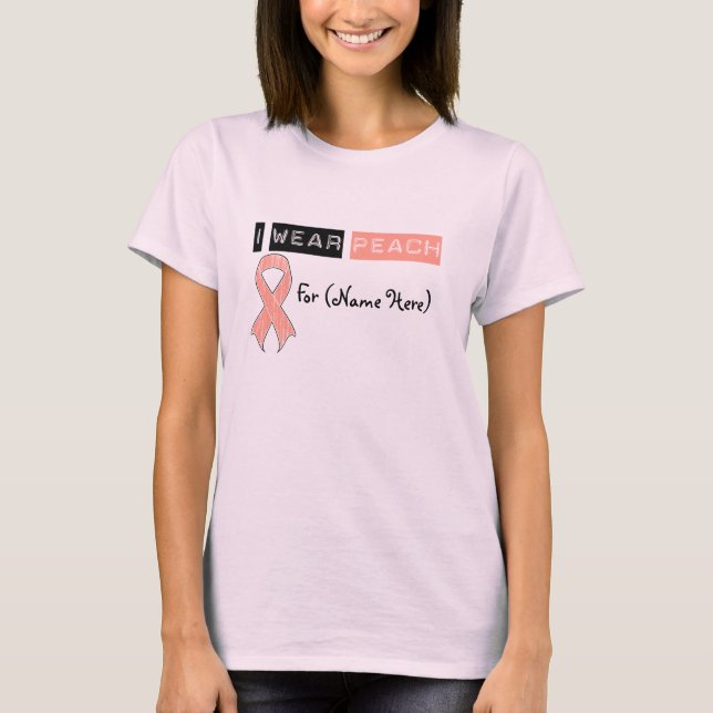T-shirts Personalizar I Vestir Cancer Uterine de Fita de Pê (Frente)