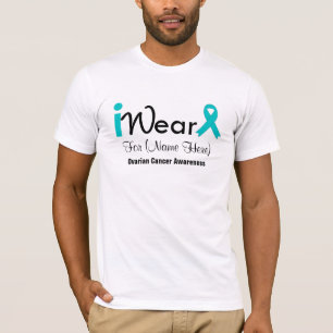 T-shirts Personalize o câncer de ovário da fita da cercet