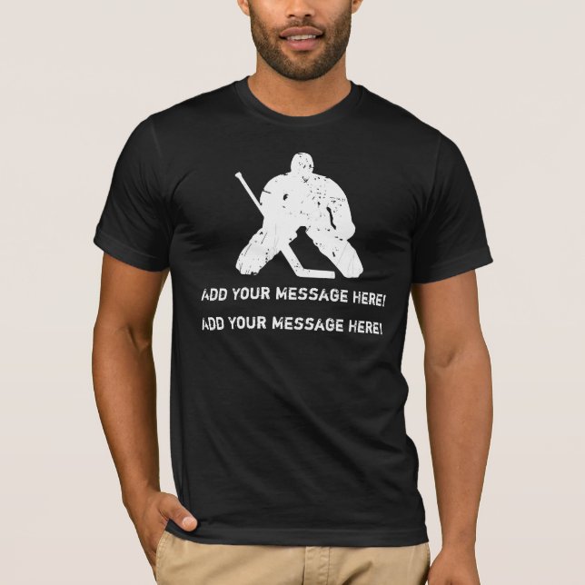T-shirts Personalize-o, Goalie do hóquei (Frente)