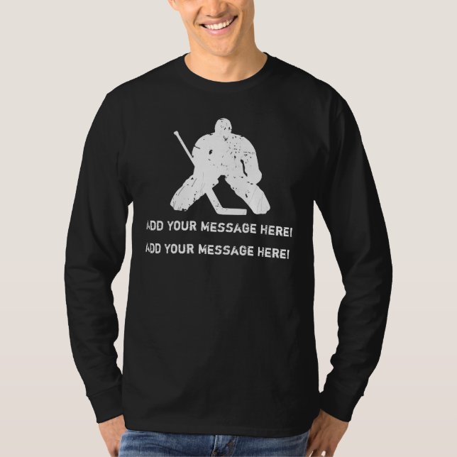 T-shirts Personalize-o, Goalie do hóquei (Frente)