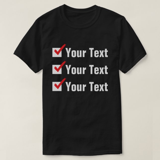 T-shirts Personalize Seu Próprio Status - Anúncio Pessoal (Frente do Design)