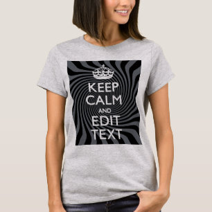 T-shirts Personalize seu texto silencioso em espiral preta