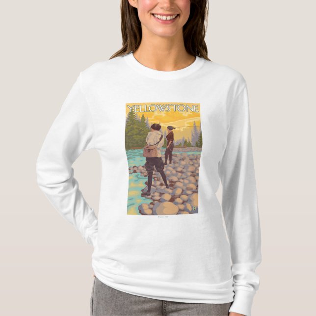T-shirts Pesca com mosca das mulheres - parque nacional de (Frente)
