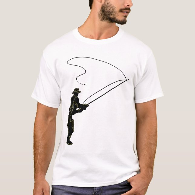 T-shirts Pesca com mosca nos Waders (Frente)