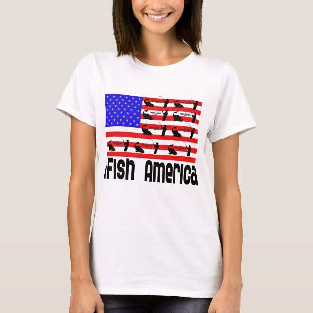T-shirts Pesca com presentes na América do Peixe (Frente)