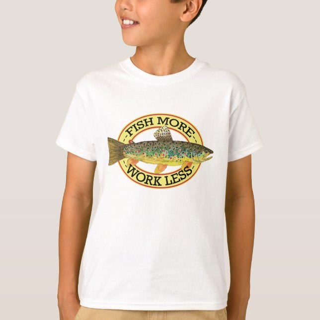 T-shirts Pesca de truta marrom (Frente)